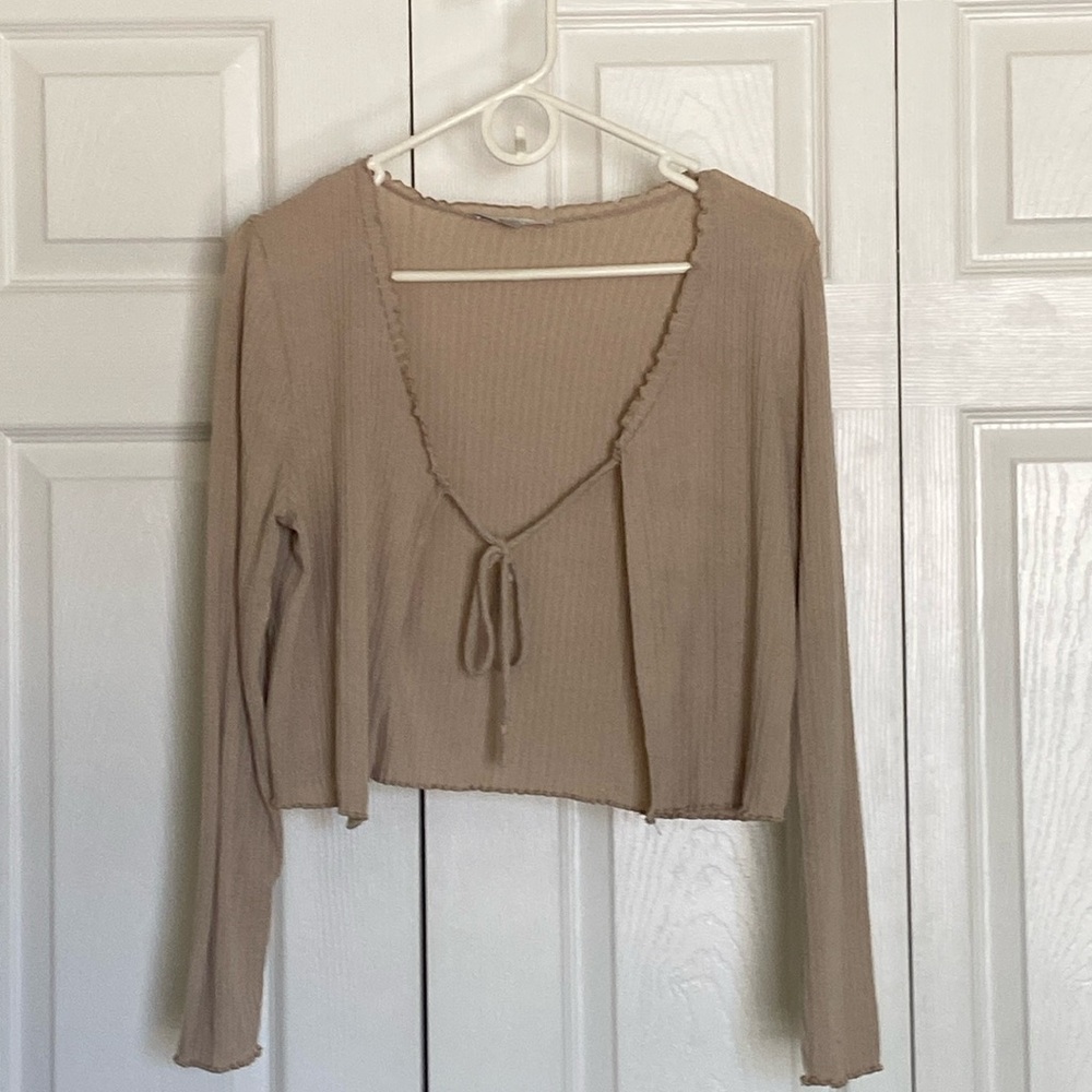 Ribbed Gaze Long Sleeved Cami